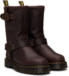 Dr. Martens Brown Anistone Hi Leather Biker Boots