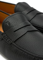 Tods Mocassino Grained Leather Loafers Black