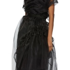 Chika Kisada Black Silk Tulle Gathered Skirt