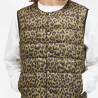 Taion Men's Crew Neck Down Vest in Leopard