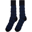 Issey Miyake Men Navy Geometric Socks