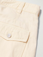 Drake's - Tapered Herringbone Cotton and Linen-Blend Twill Trousers - Neutrals