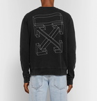 Off-White - Printed Loopback Cotton-Jersey Sweatshirt - Anthracite