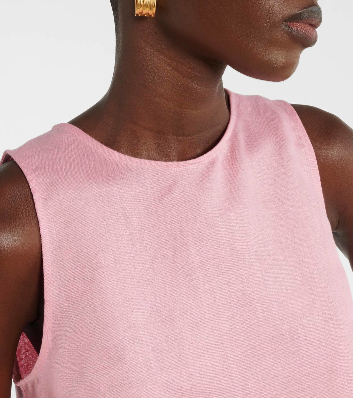 Asceno Kobe linen crop top