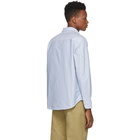 Noah NYC White and Blue Alternating Stripes Oxford Shirt