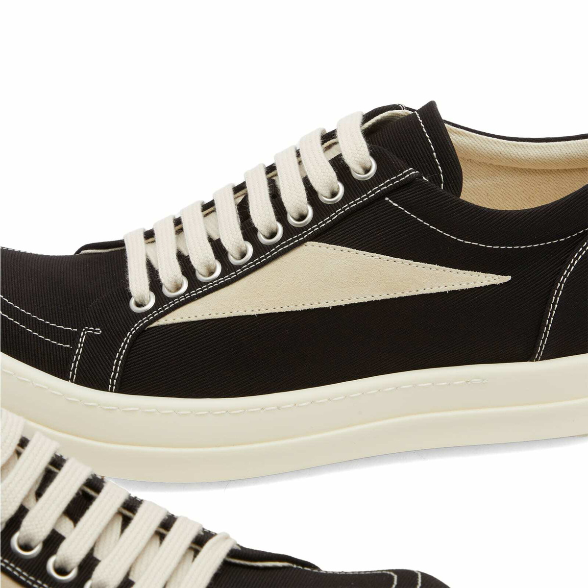 【正規店出品】RICK OWENS DRKSHDW CVS LOW SNEAKERS BLACK/MILK Rick Owens DRKSHDW Canvas Low Top Black Milk Men's