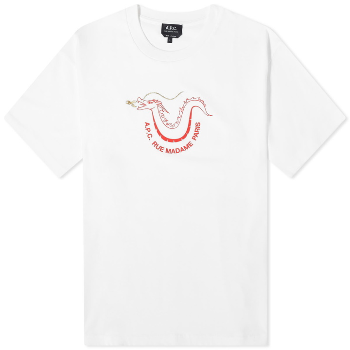 Photo: A.P.C. Men's CNY Fire T-Shirt in White