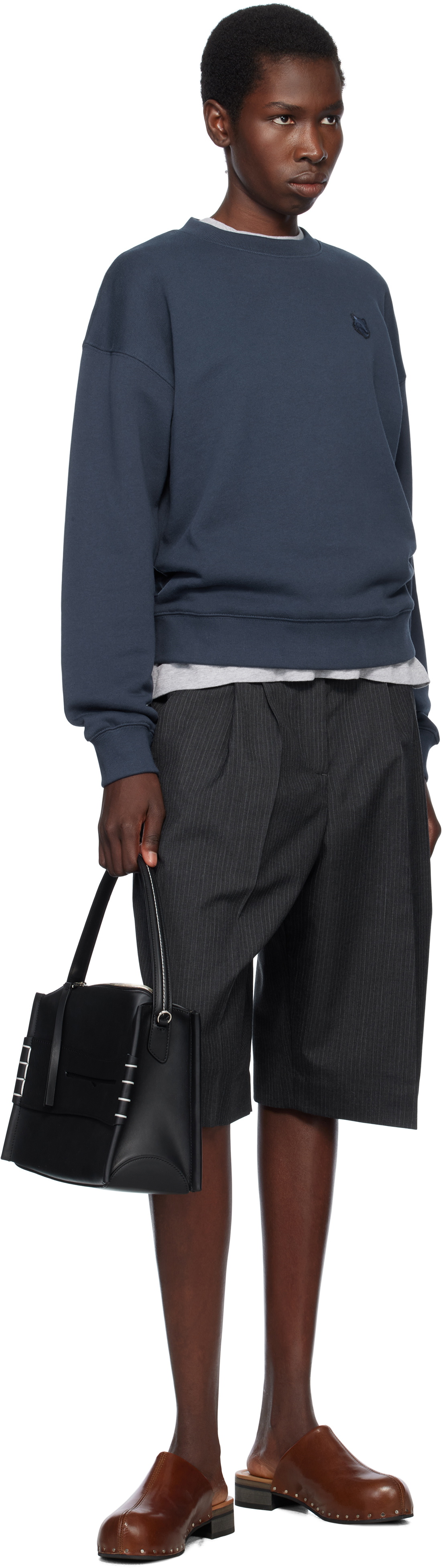 Maison Kitsuné Navy Bold Fox Head Patch Comfort Sweatshirt