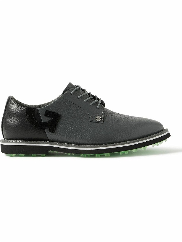 Photo: G/FORE - Gallivanter Suede-Trimmed Pebble-Grain Leather Golf Shoes - Gray