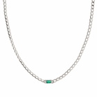 Miansai Men's Lyra Agate Chain Necklace in Green/Silver