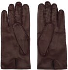 Dries Van Noten Burgundy Leather Gloves