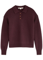 Remain BY Birger Christensen Wool Polo Jumper Dark Red