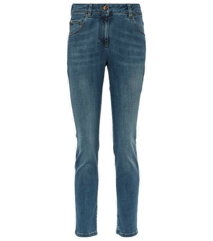 Photo: Brunello Cucinelli High-rise cropped skinny jeans