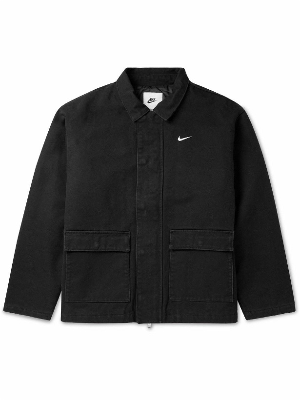 Photo: Nike - Logo-Embroidered Quilted Cotton-Canvas Jacket - Black