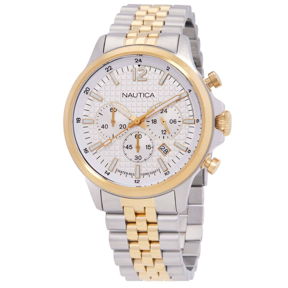 Nautica Nct Blue Ocean Chronograph Quartz Silver Dial Mens Watch NAPBOF408