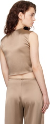 LESET Brown Barb Crewneck Vest