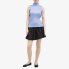 Pleats Please Issey Miyake Women's Colourful Basics Roll Neck Vest in Blue