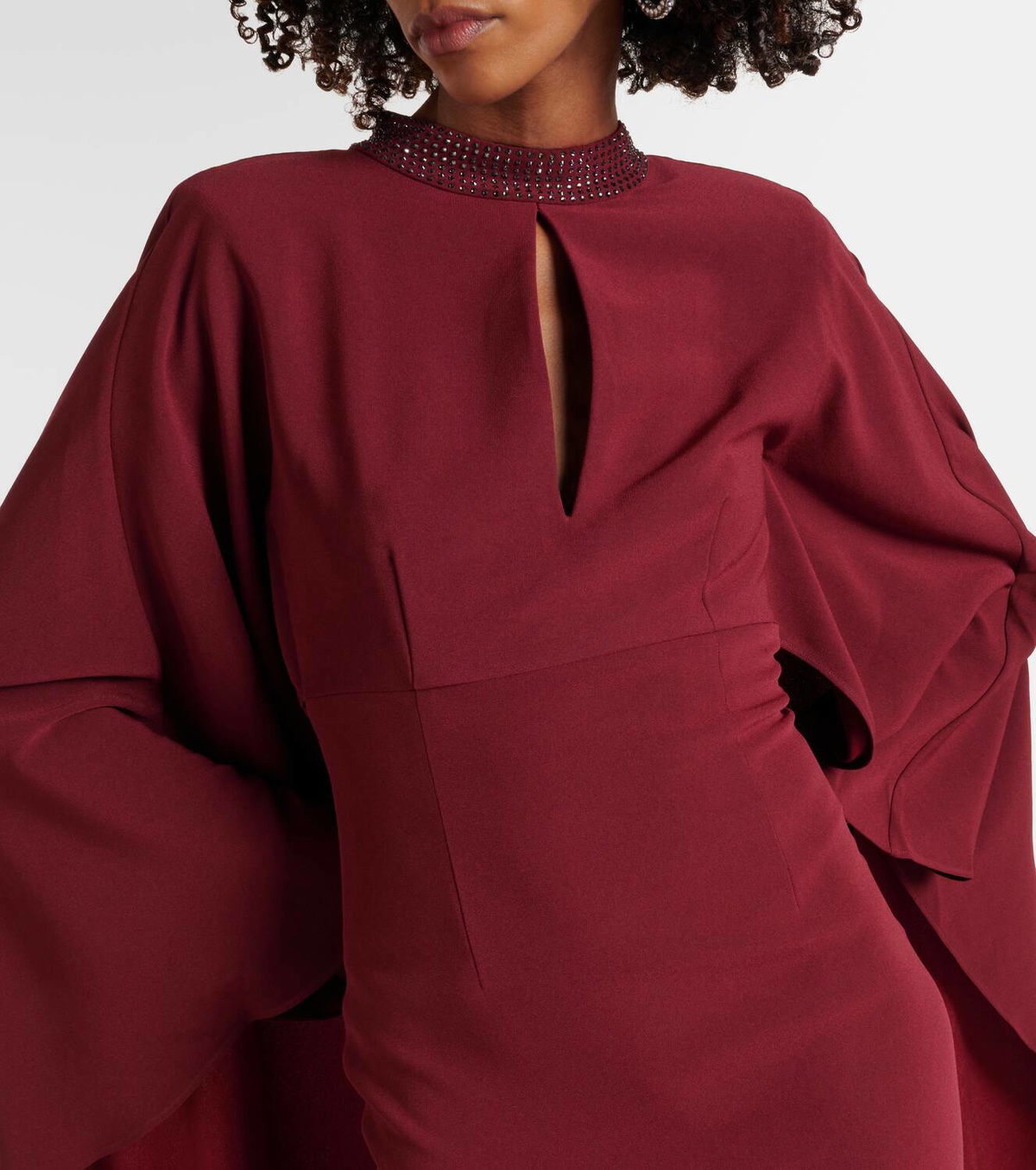 Roland Mouret Caped crystal-embellished gown