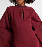 Roland Mouret Caped crystal-embellished gown