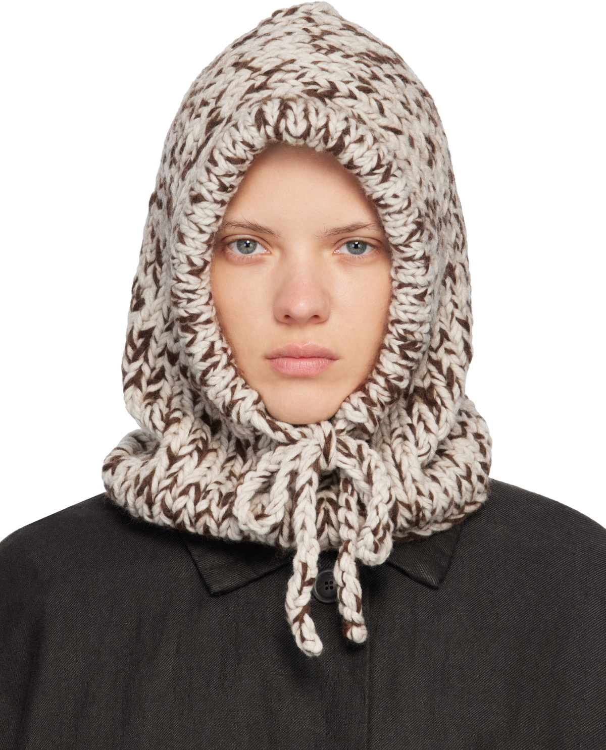CASEY CASEY Brown Hand-Knit Hood