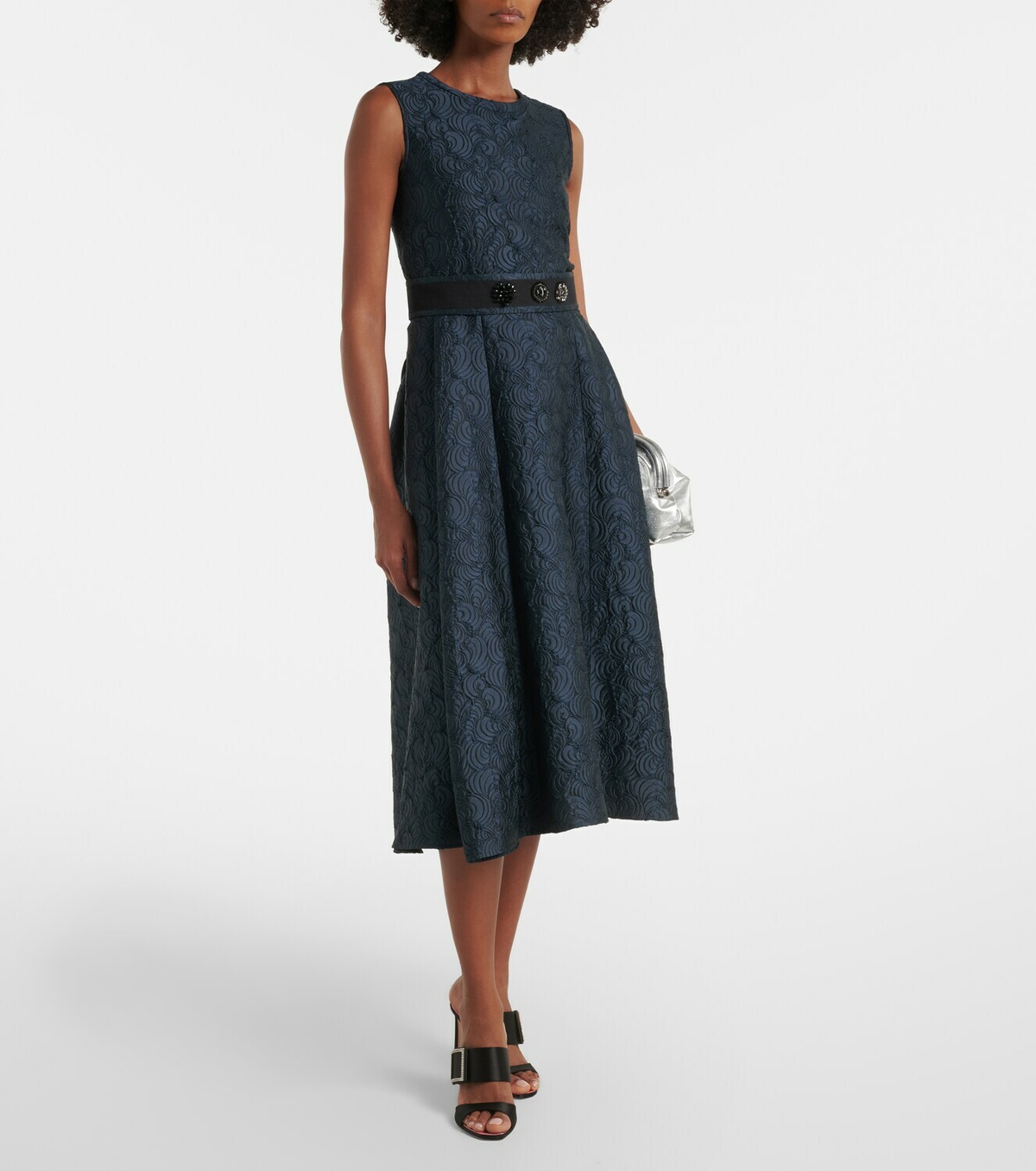 'S Max Mara Belted jacquard midi dress