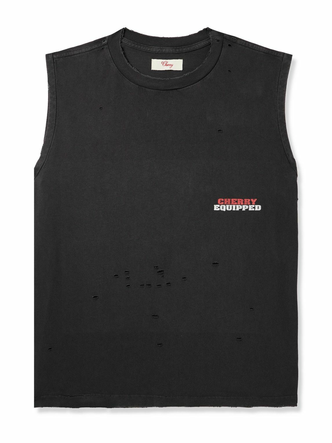 Cherry Los Angeles - Desert Gecko Printed Cotton-Jersey Tank Top - Black