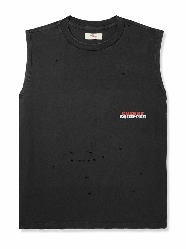 Photo: Cherry Los Angeles - Desert Gecko Printed Cotton-Jersey Tank Top - Black