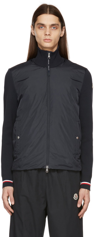 Photo: Moncler Navy Technical Yarn Cardigan Jacket