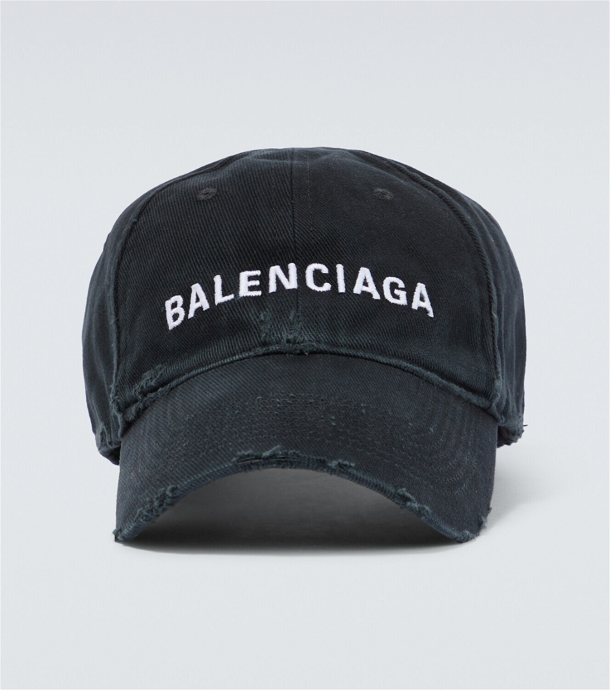 Balenciaga - BB Destroyed Baseball Cap in Black Balenciaga