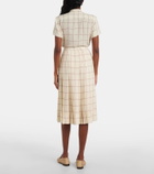 Loro Piana Clea pleated silk sablé midi skirt