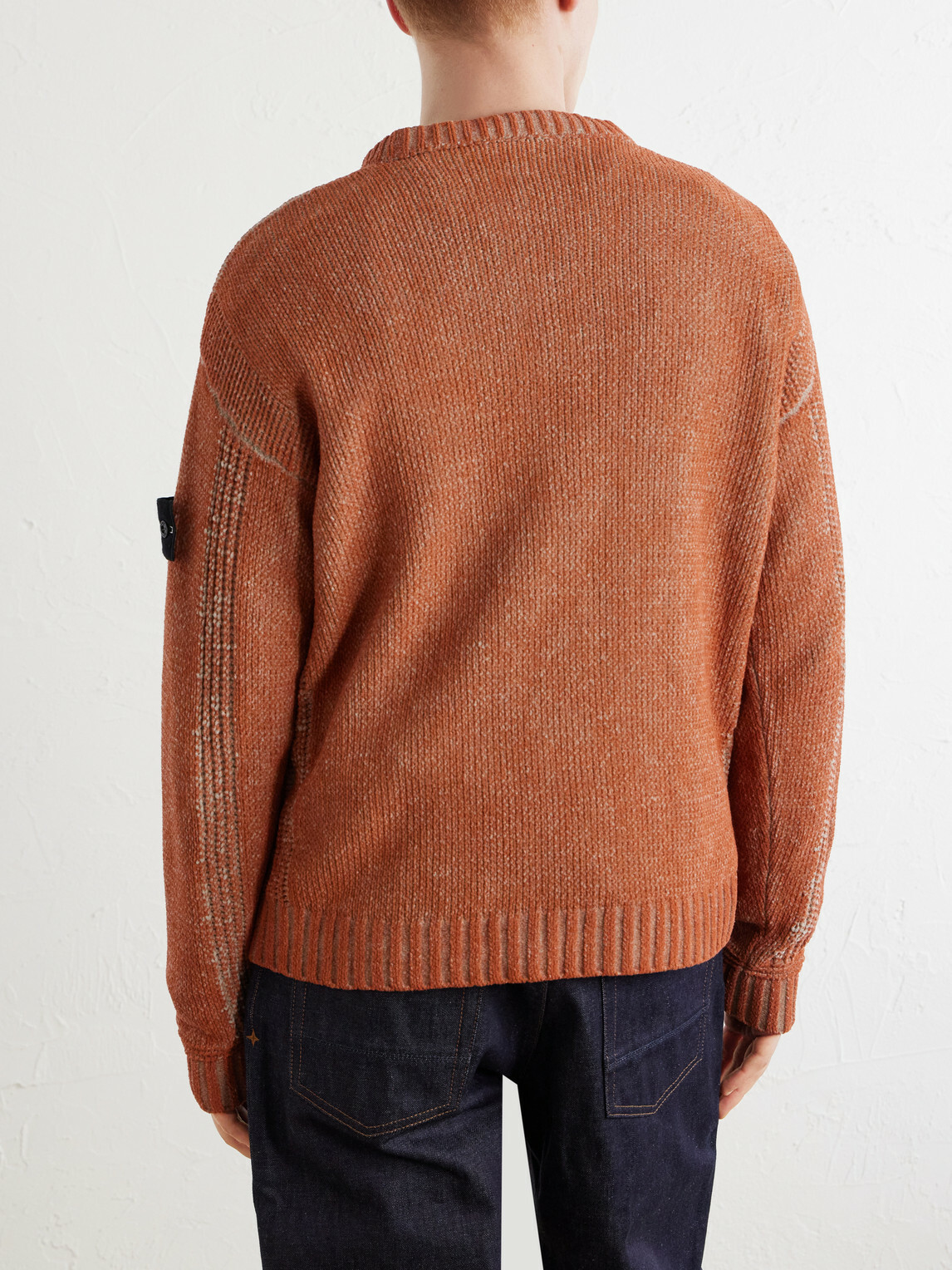 Stone Island - Cotton-Chenille Mock-Neck Sweater - Orange