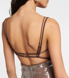 Nensi Dojaka Sequined tulle-trimmed gown