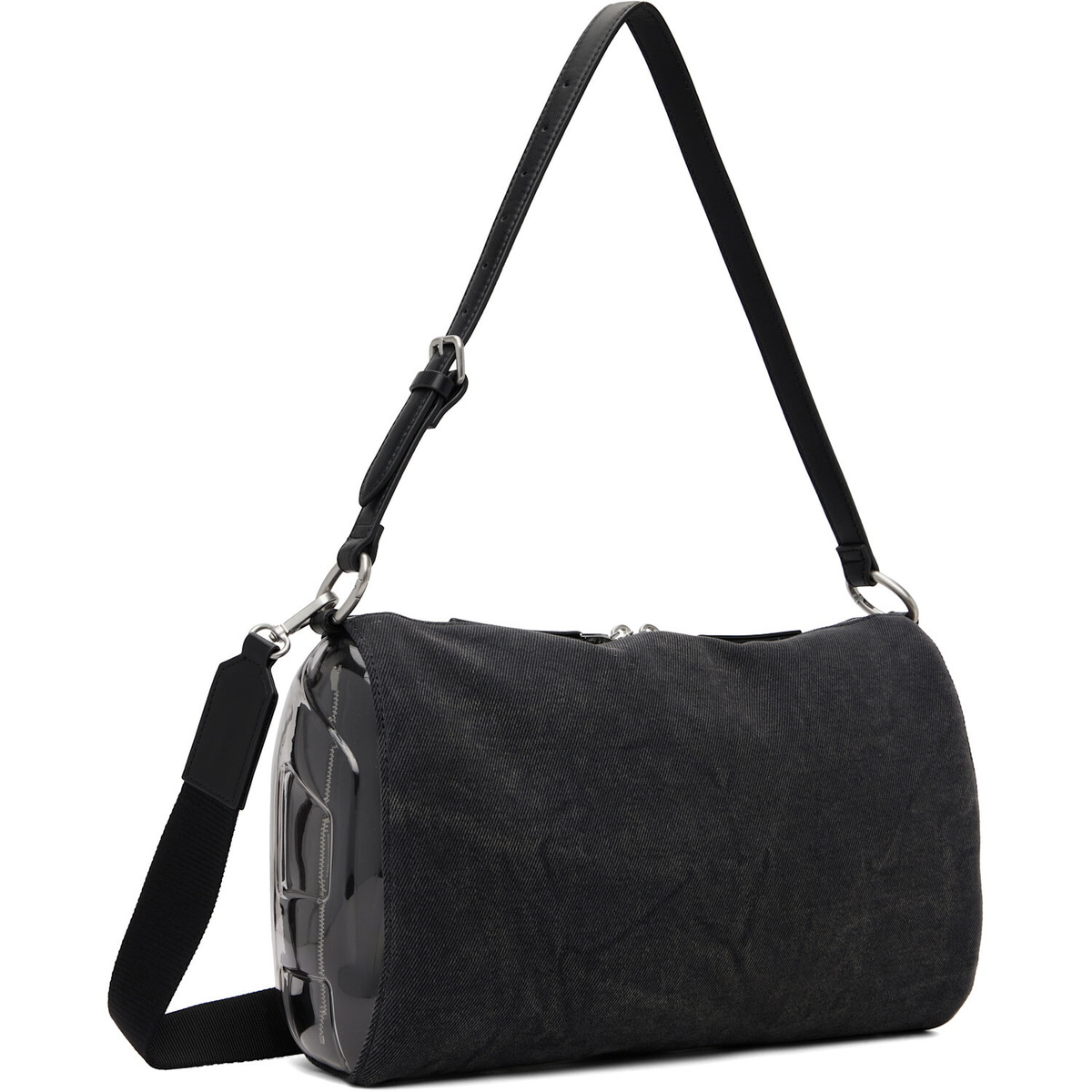 Diesel Black Load-D-Shoulder Transparent Oval D Bag
