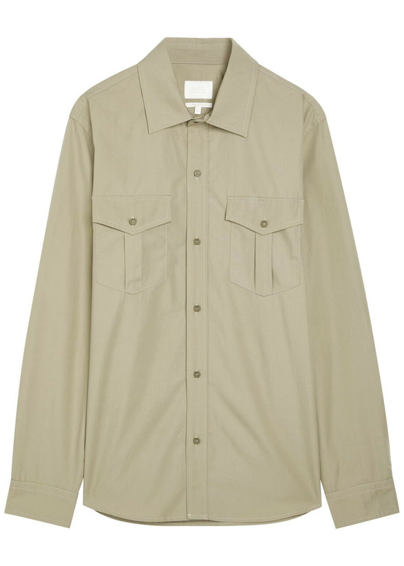 Photo: A.P.C. Warren Cotton-poplin Overshirt Khaki