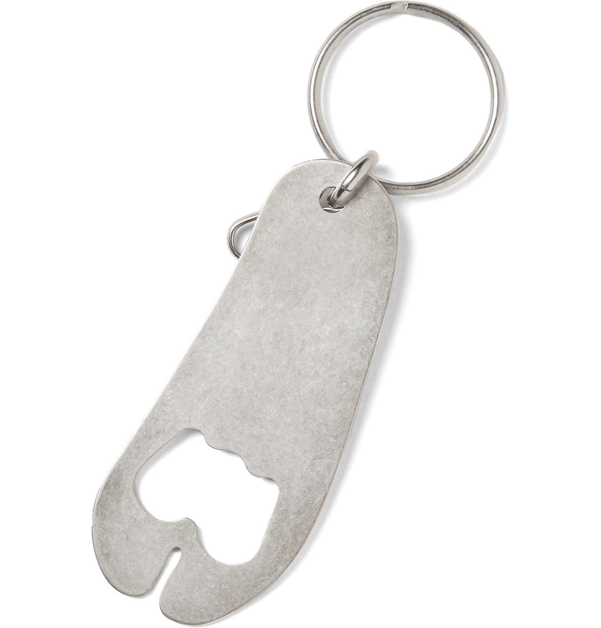 【maison margiela】足袋キーリング Maison Margiela - Tabi Engraved Silver-Tone Key Ring - Silver