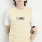 MM6 Maison Margiela Men's Numbers Logo Distressed Knitted Vest in Off White