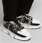 Maison Margiela - Fusion Rubber-Trimmed Distressed Leather Sneakers - Men - Black