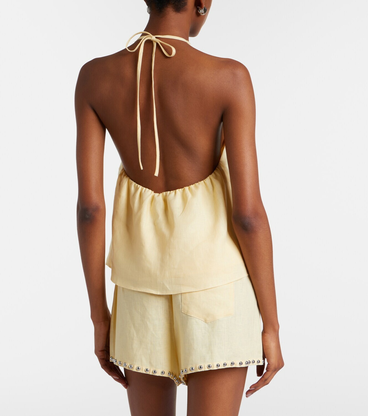 Staud Corso halterneck linen top