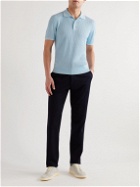 Loro Piana - Slim-Fit Ribbed Linen Polo Shirt - Blue