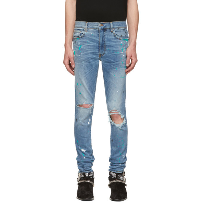 Photo: Amiri Blue Paint Splatter Jeans