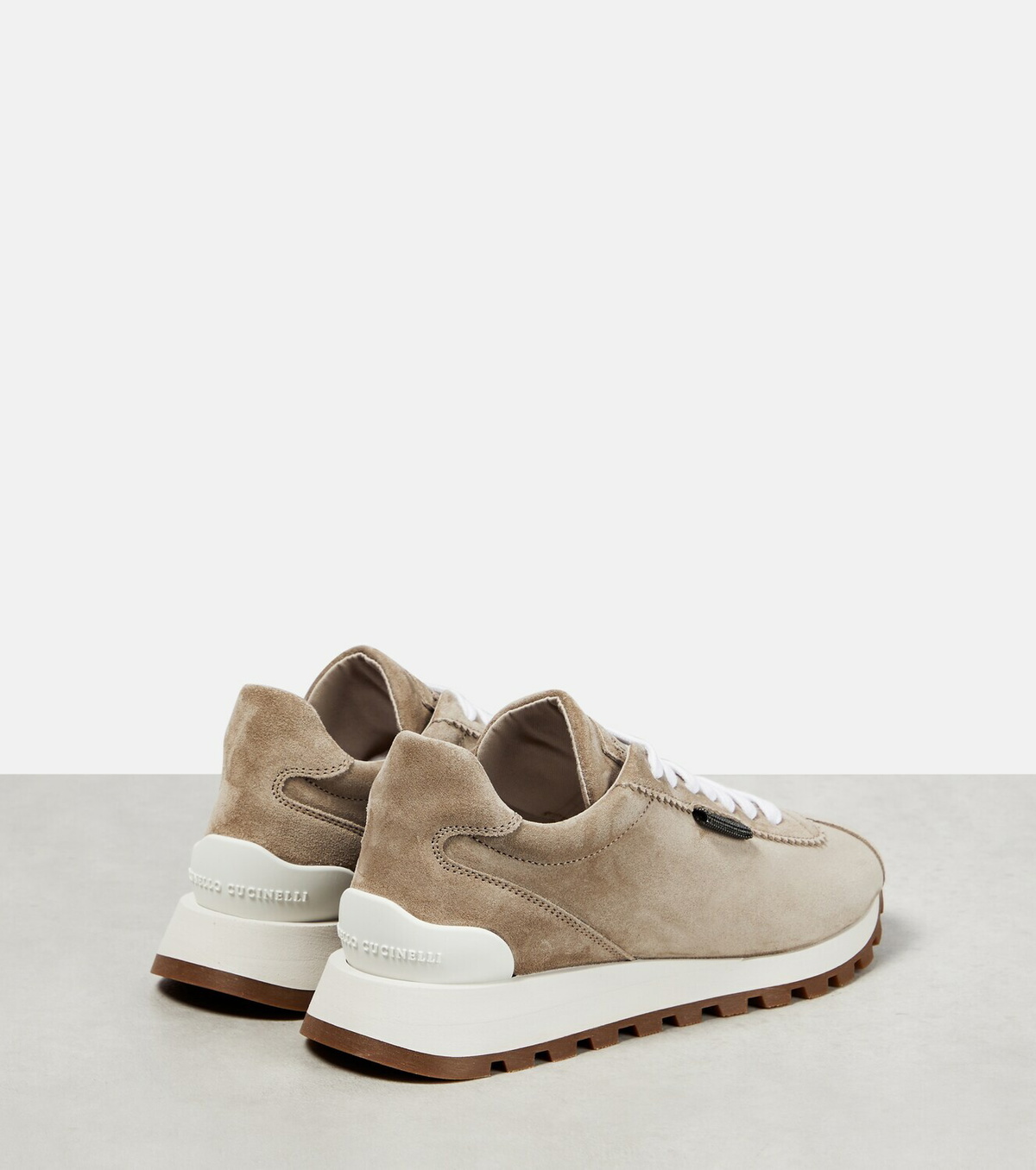 Brunello Cucinelli - Monili-embellished suede low-top sneakers