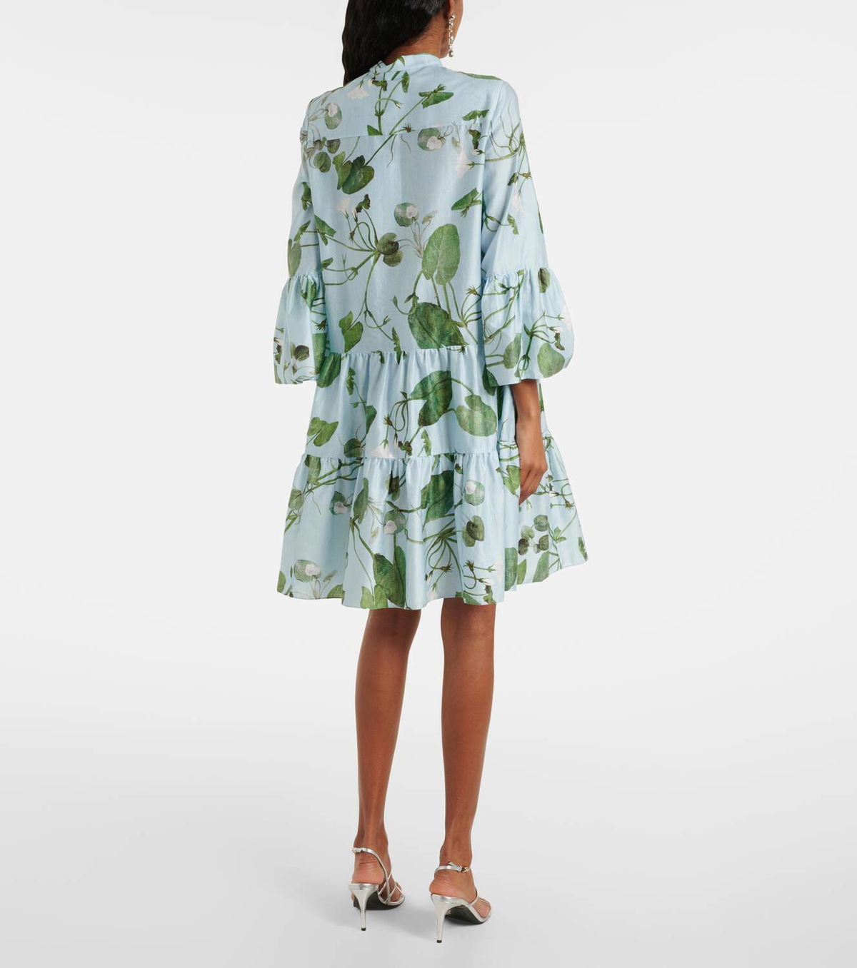 Erdem Tiered floral cotton minidress