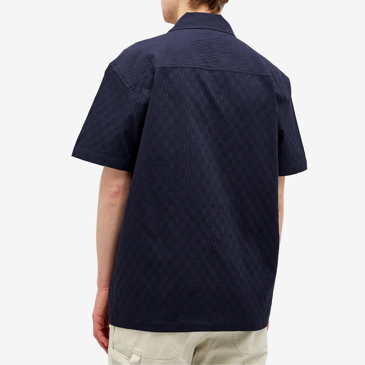 Palmes Men's Garden Short Sleeve Shirt in Dark Blue