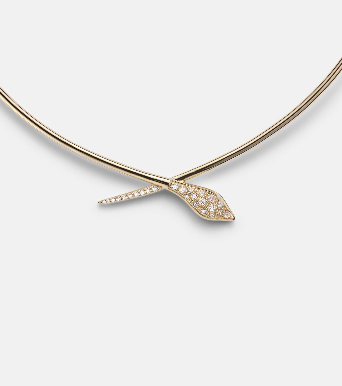 Sydney Evan Snake 14kt gold pendant necklace with diamonds