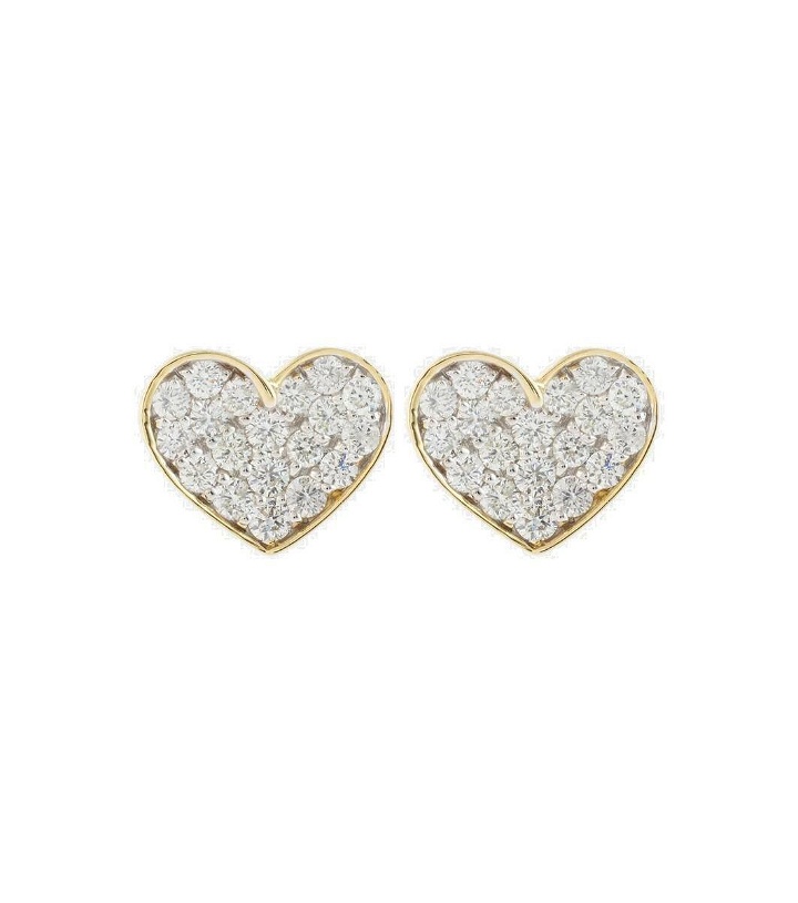 Photo: Stone and Strand You're Making Me Blush 10kt gold earrings with diamonds