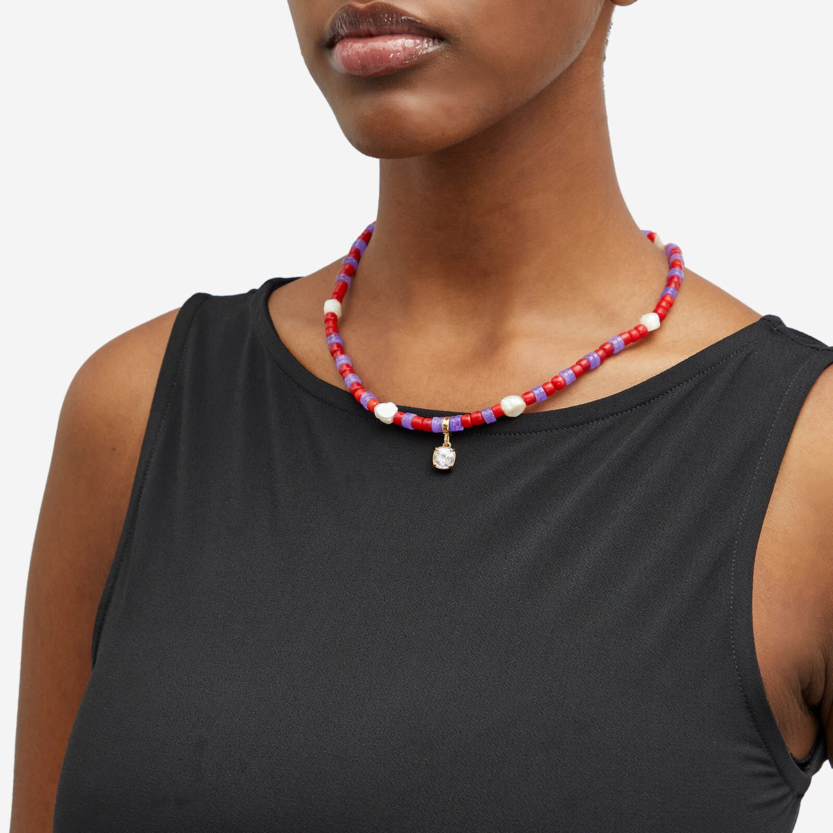 Wales Bonner Women's Dream Necklace in Purple/Red 