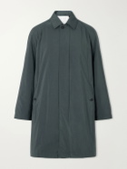 ATON - Balmacaan Padded Satin Coat - Green