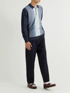 Beams Plus - Striped Wool-Jacquard Polo Shirt - Blue