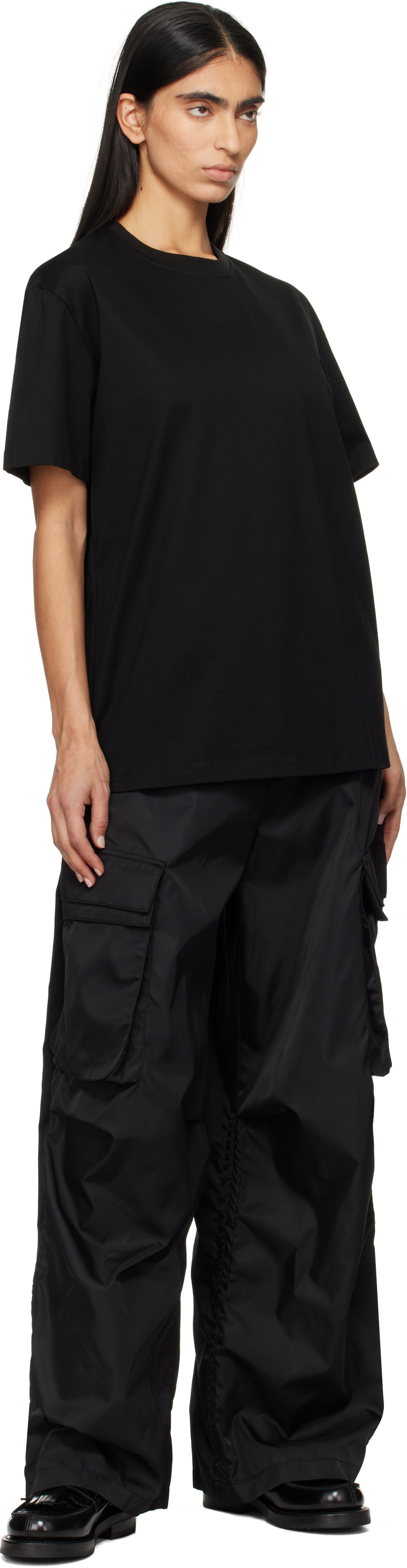 WOOYOUNGMI Black Metallic Graphic T-shirt