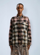 Palm Angels Curved Logo Coated Checkshirt
